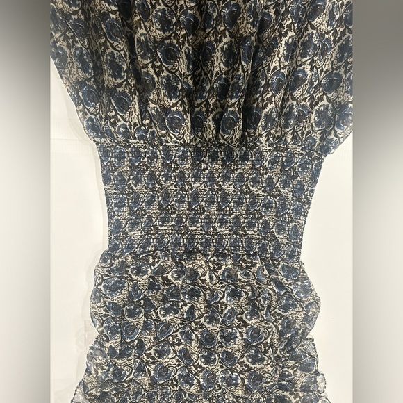 Aqua Bloomingdale’s Dress Ruffle Floral Pattern Small - Picture 13 of 14